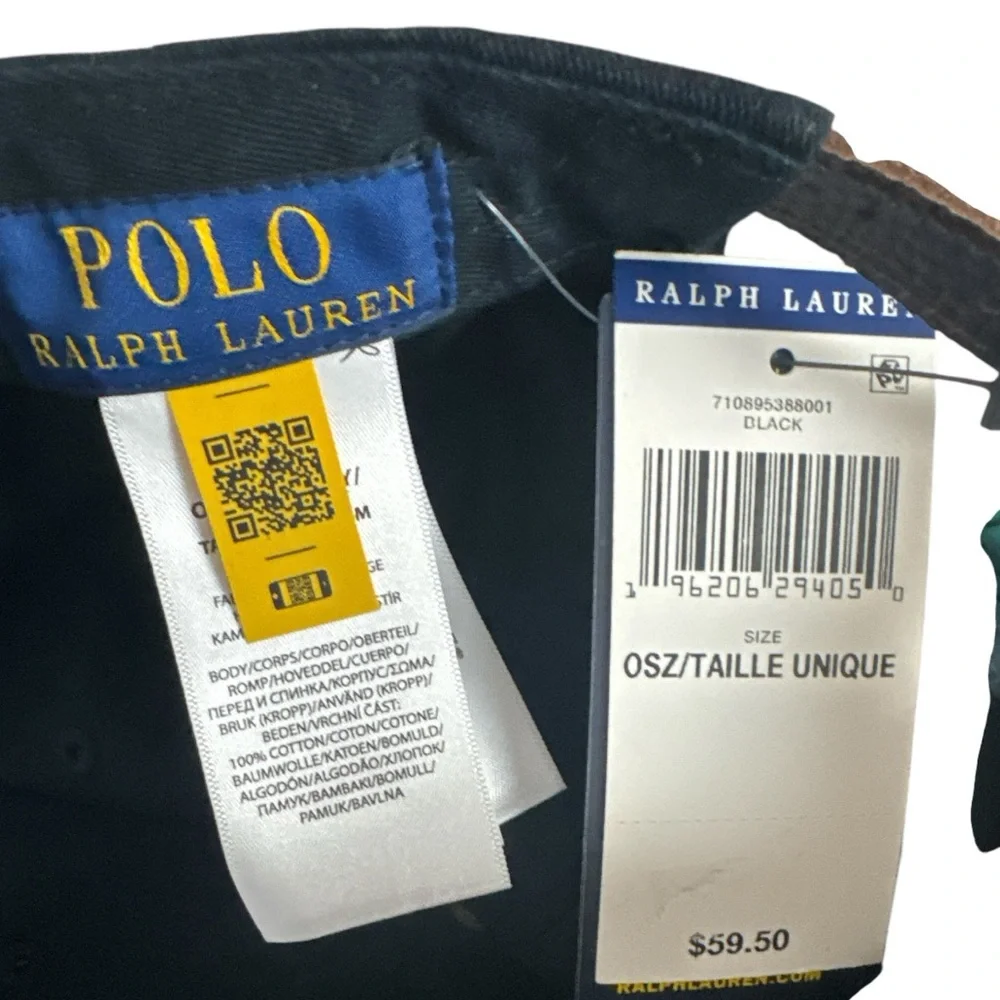 NWT Polo Ralph Lauren Lunar New Year Triple Pony Twill Cap Black & Gold - Picture 7 of 9